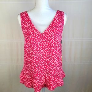 Gibson NWT sleeveless double flounce top XS